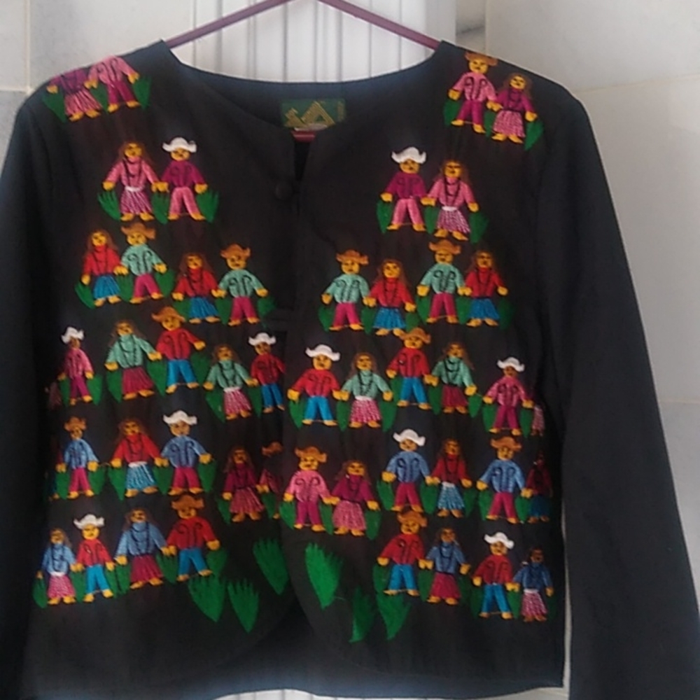 Embroidered Jacket Black Small Woman's Dos Mundos design